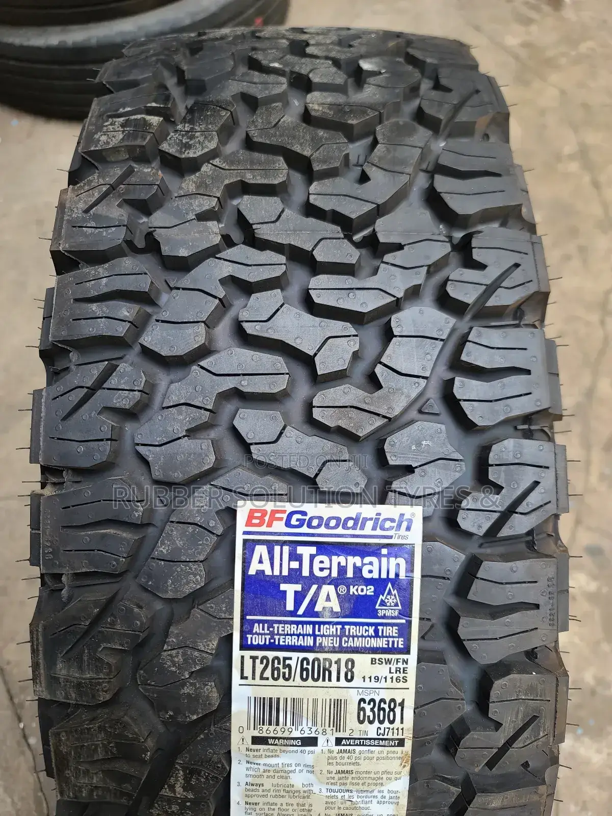 265/60r18 Bf-goodrich A/Tk02 [Engineered In Usa]