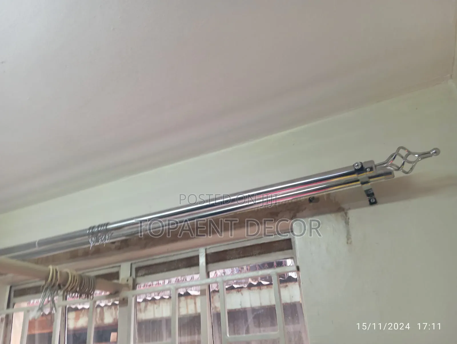 3m Double Silver Adjustable Window Curtain Rods