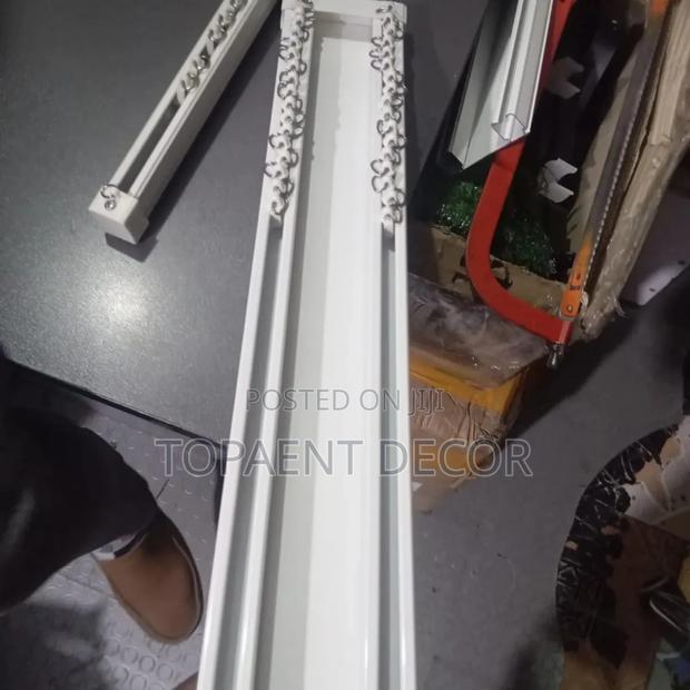 White Double Railed Window Curtain And Door Curtain Rail
