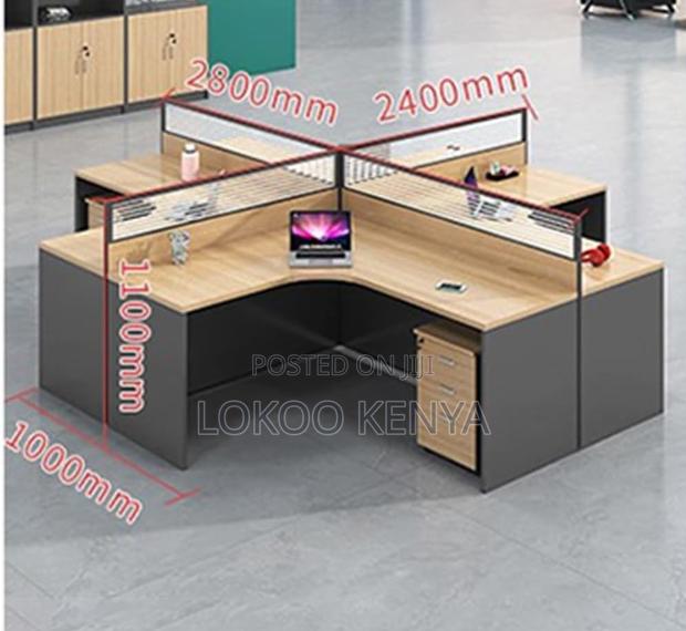 Workstation; Curved 4-Way Open View Secured Modular Workstation - thumbnail 6