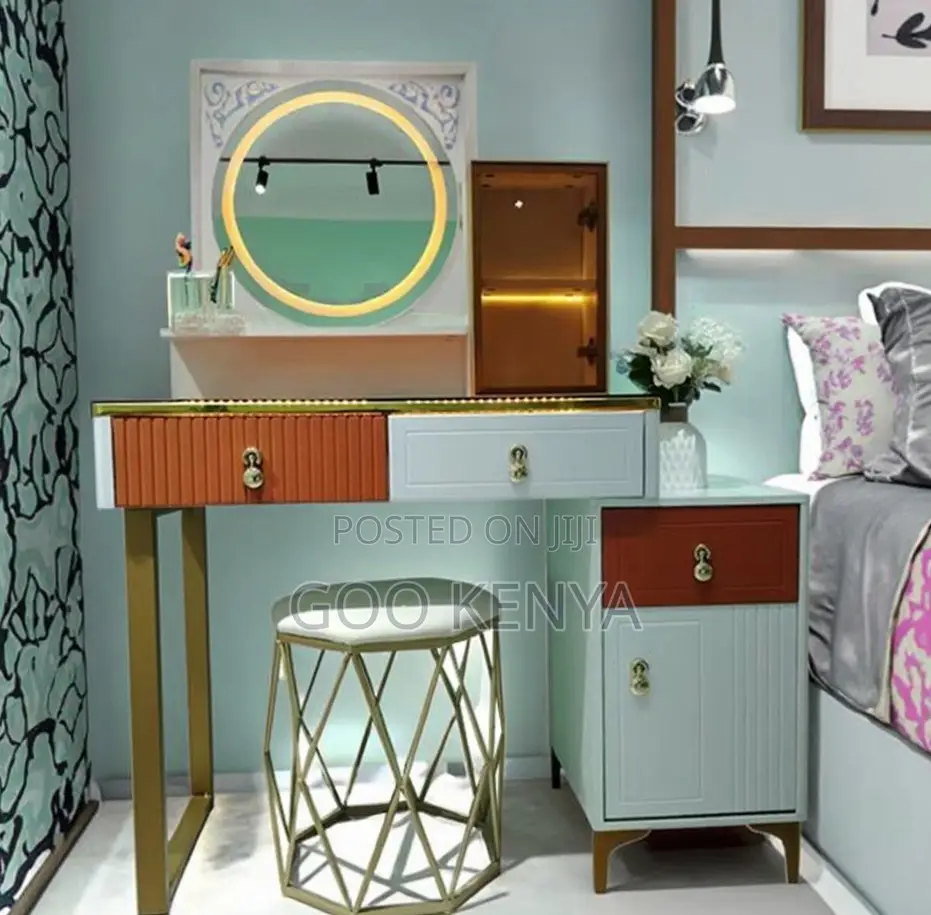 Home Dressing Table; Makeup Vanity Set With Mirror and Storage Drawer