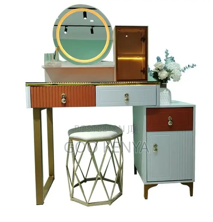 Home Dressing Table; Makeup Vanity Set With Mirror and Storage Drawer