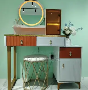 Home Dressing Table; Makeup Vanity Set With Mirror and Storage Drawer