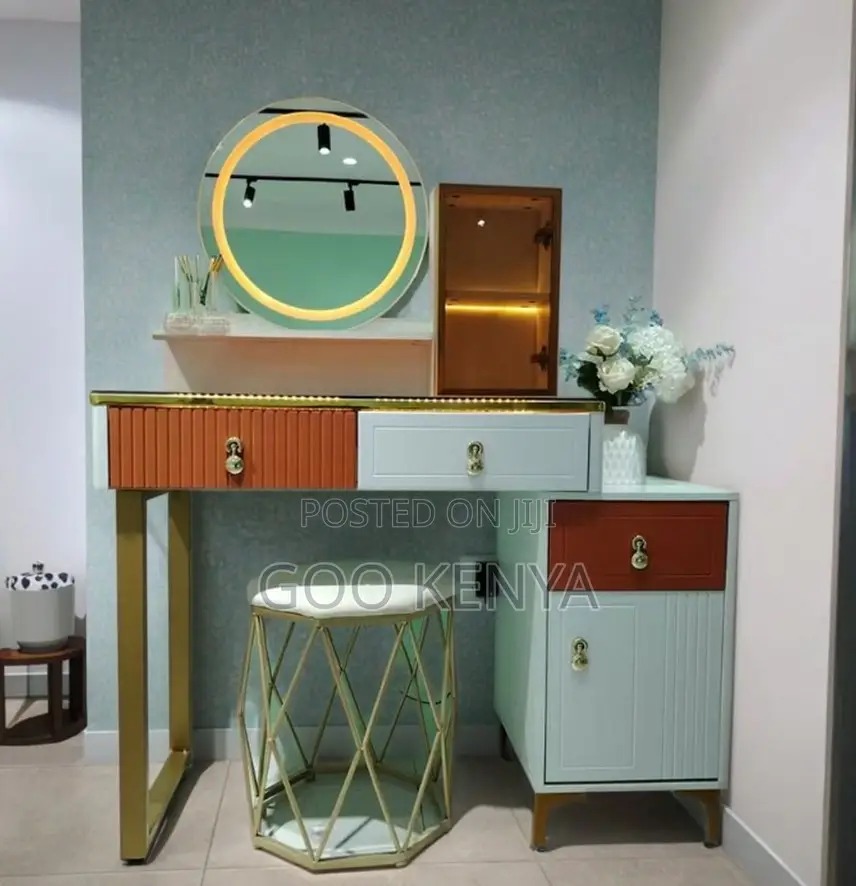 Home Dressing Table; Makeup Vanity Set With Mirror and Storage Drawer