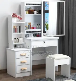 Home Dressing Table; Wooden Vanity Dressing Table With Sliding Mirror