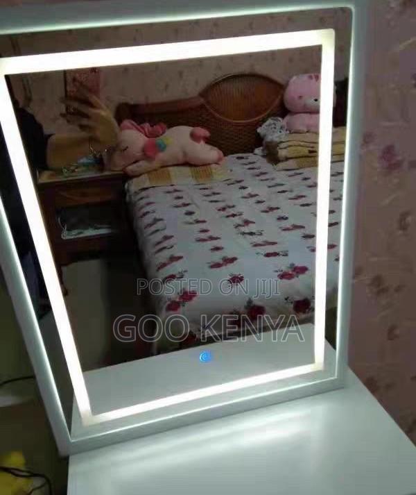Home Dressing Table; Wooden Vanity Dressing Table With Sliding Mirror - thumbnail 3