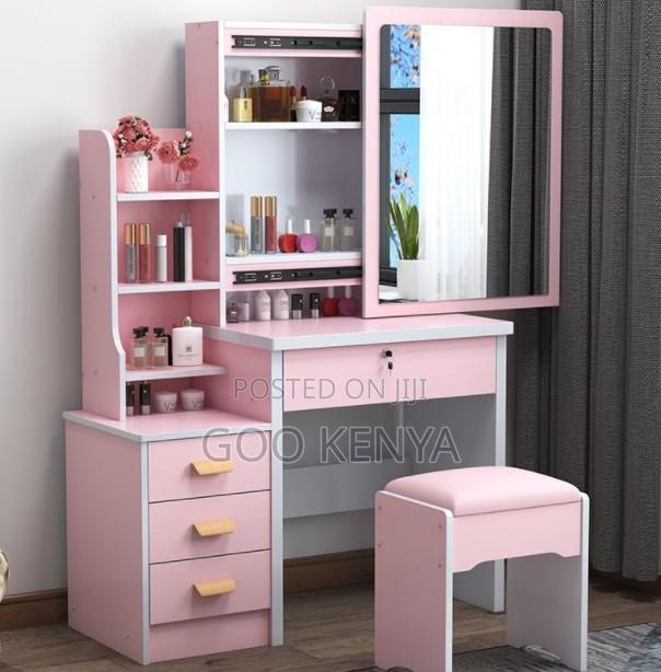 Home Dressing Table; Wooden Vanity Dressing Table With Sliding Mirror - thumbnail 4