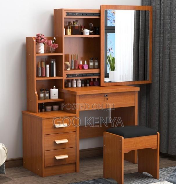 Home Dressing Table; Wooden Vanity Dressing Table With Sliding Mirror - thumbnail 5