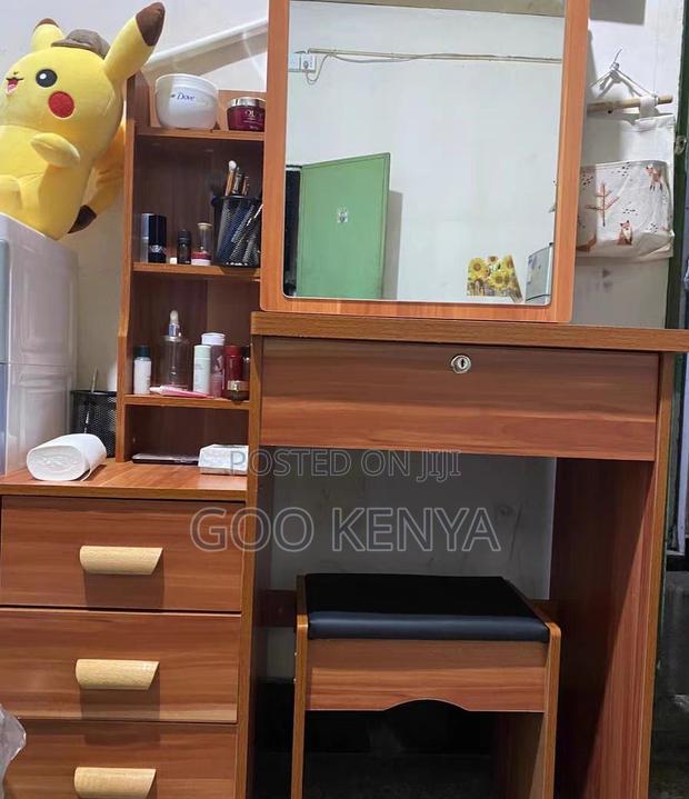 Home Dressing Table; Wooden Vanity Dressing Table With Sliding Mirror - thumbnail 6