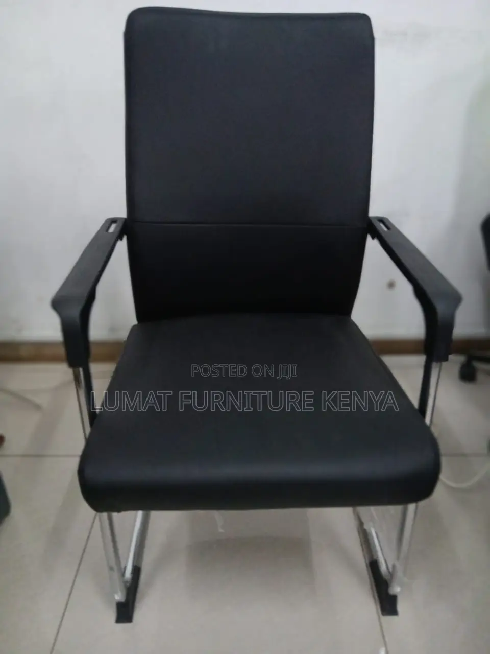 Black Modern Leather Office Conference Chair