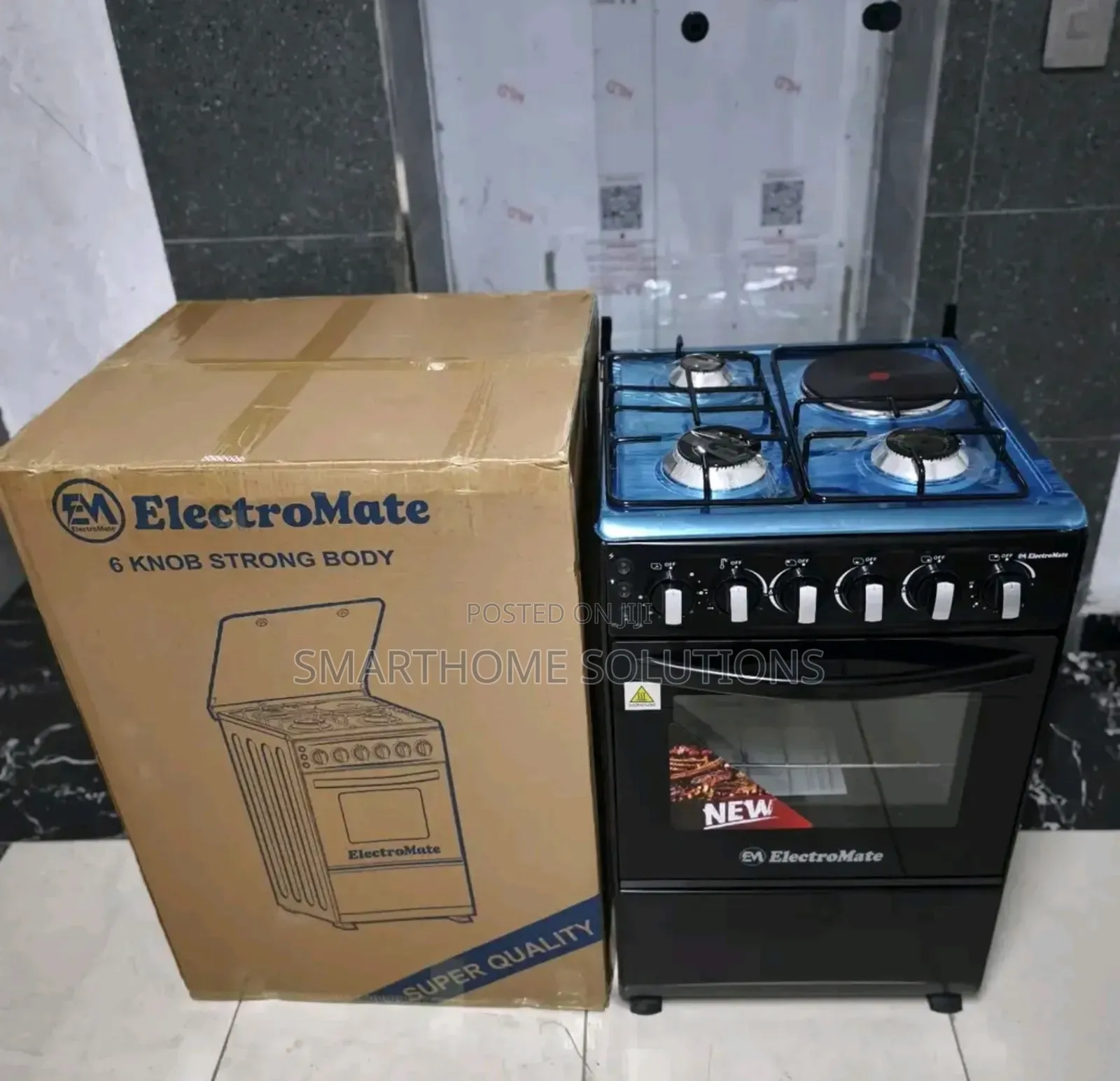 Electromate 3 Gas / 1 Electric Plate Cooker 50×55 Cm – Electric Oven,