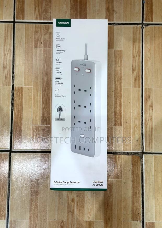 Ugreen Surge Protector Power Strip (6 Ac Outlets + 65w 2a2c)
