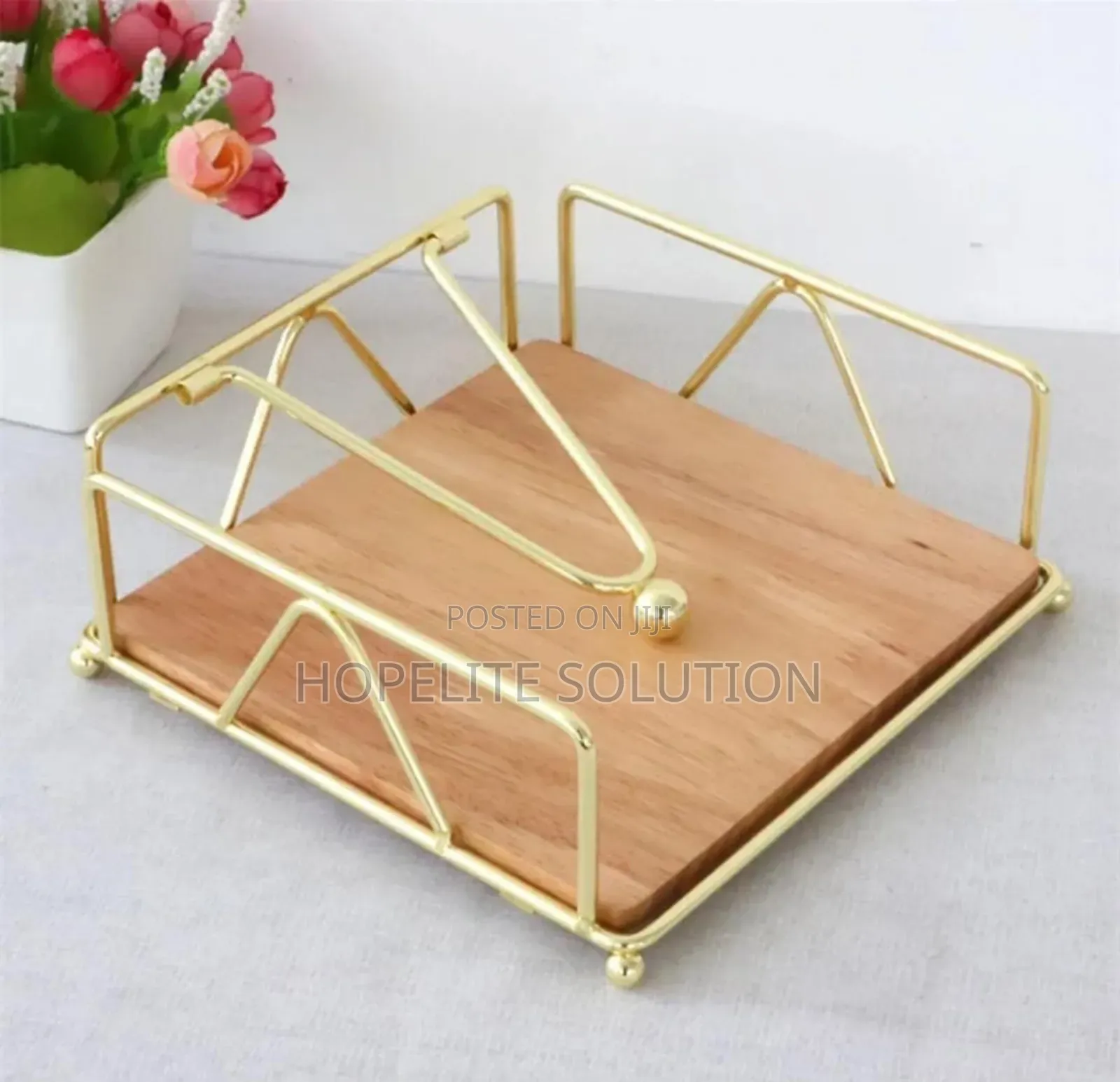 Bamboo Base Metallic Serviettes Holder Now Available