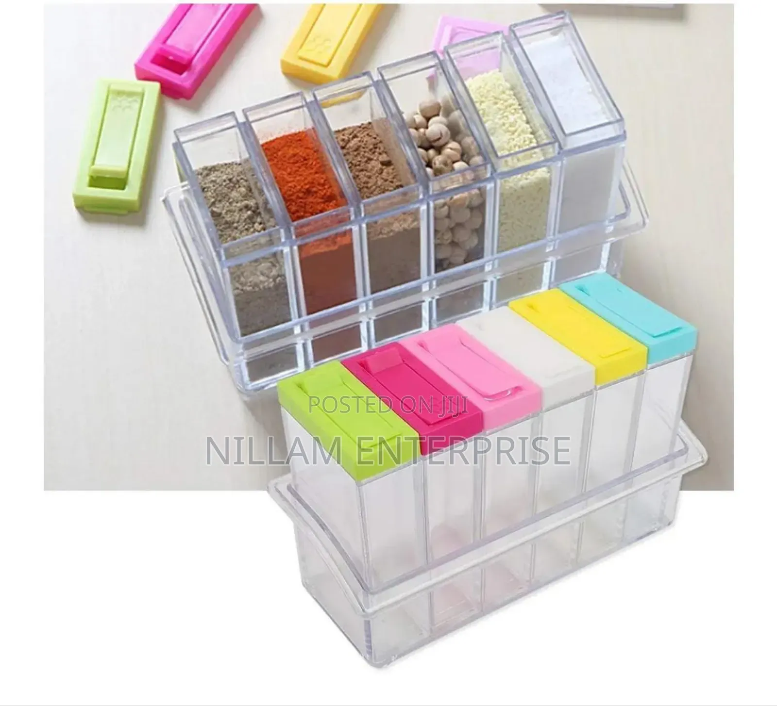 6 PCS Colourful Transparent Spice Seasoning Set*
