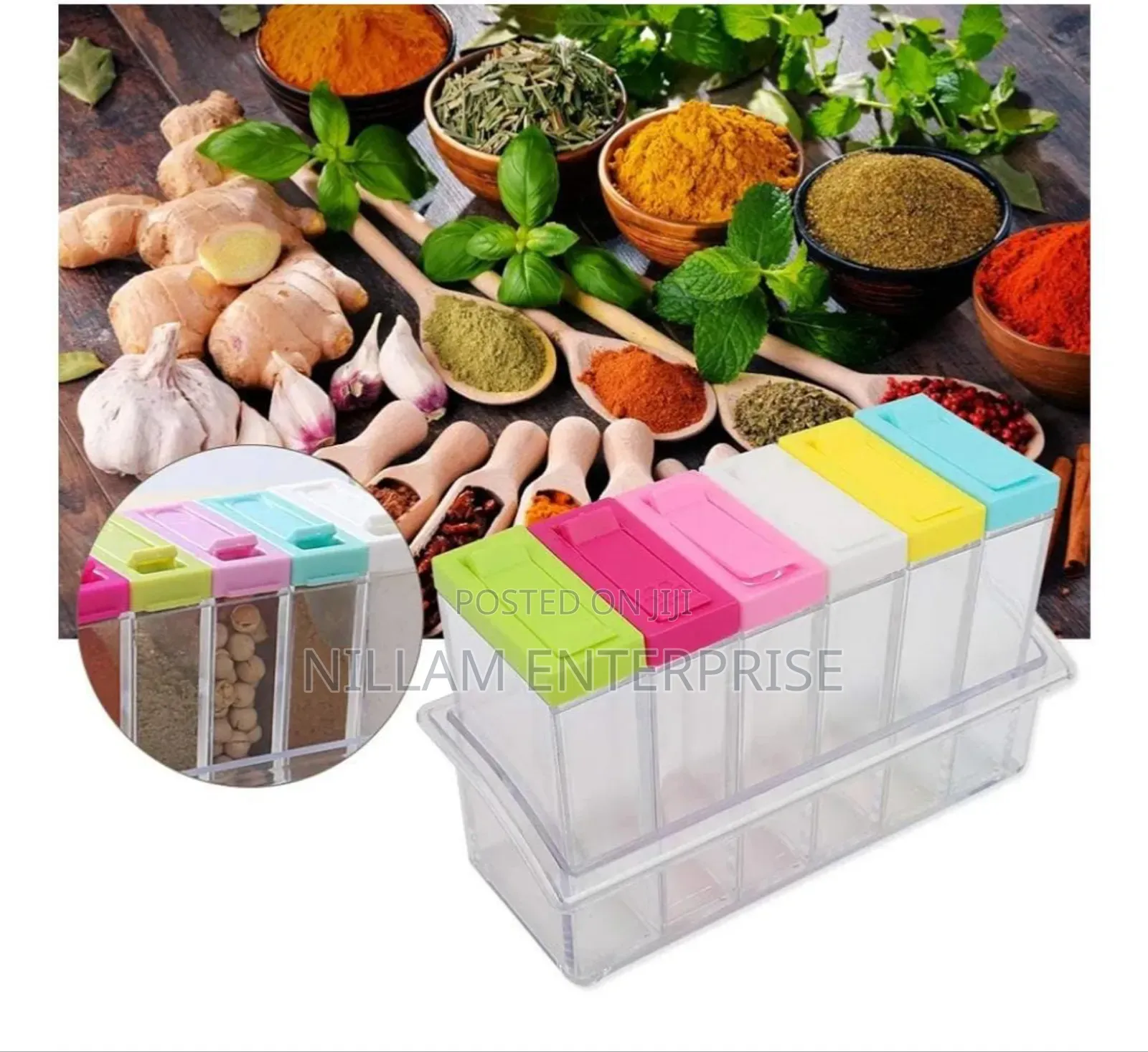 6 PCS Colourful Transparent Spice Seasoning Set*
