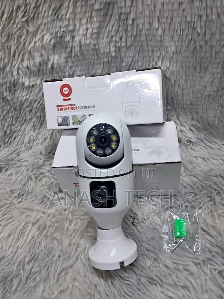 Secured New Wifi Dual Lens Bulb PTZ Camera
