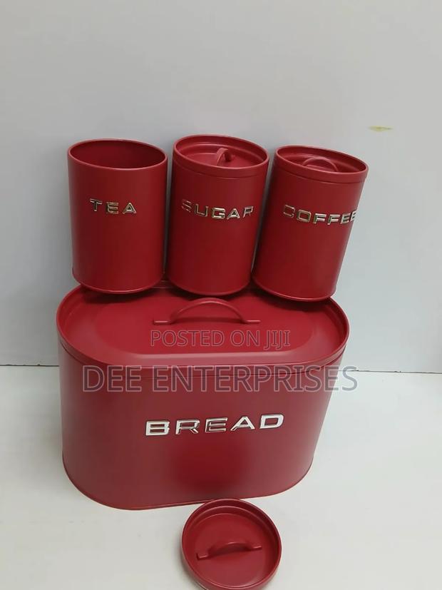 Unique and Elegant Bread Storage Bin With 3pcs Canisters - thumbnail 2