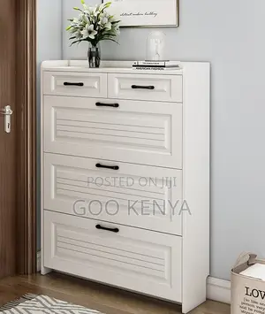 Home Rack; Dustproof Shoe Storage Cabinet With Flip Modern Design