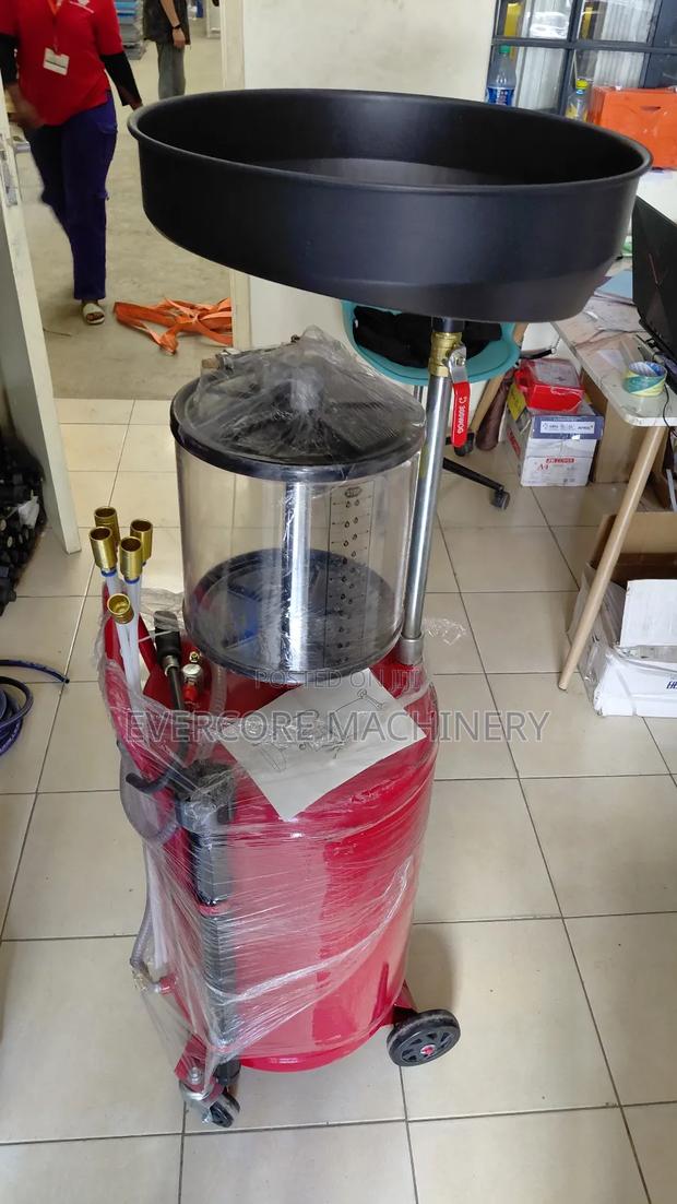 Heavy Duty Oil Drainer Machine Modern Type With Collection Glass 80l.