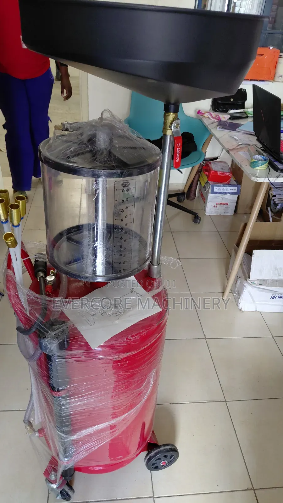 Heavy Duty Oil Drainer Machine 80litres Capacity With Glass.