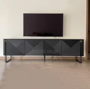 Home Cabinet; Metal Leg Wood Coffee Table With Cupboards