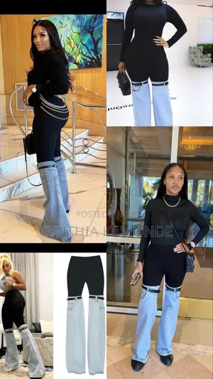 Trendy Two-Tone Denim Pant