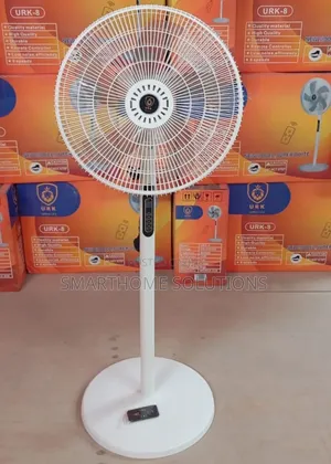 White Urk Fan With Remote