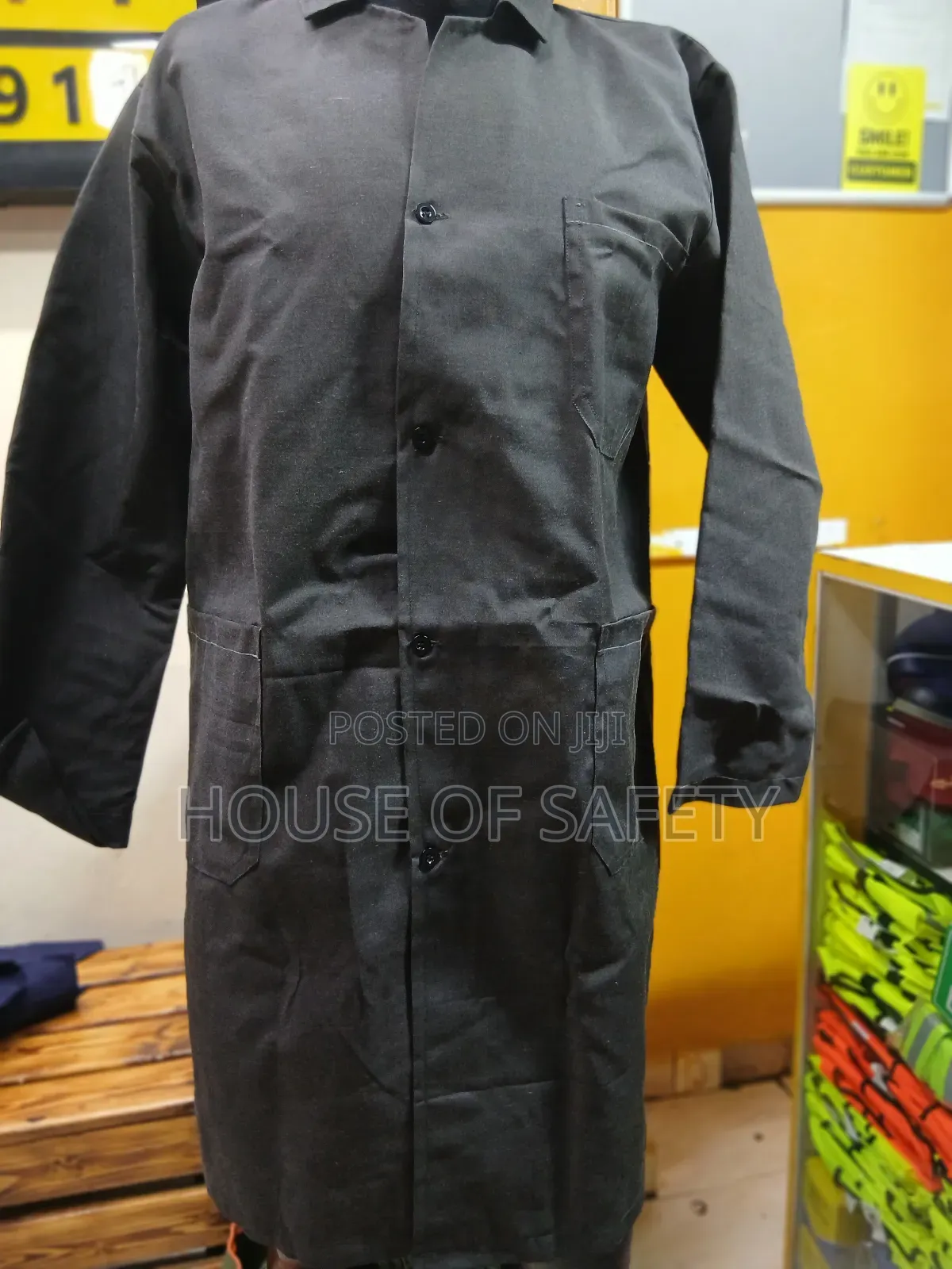 Large Size Safety Dark Gray Dustcoat