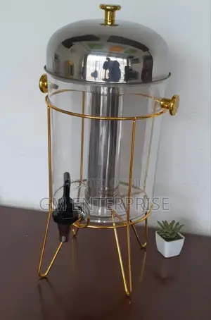 *8l Golden Metal Frame Juice Dispenser