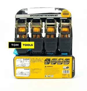 4pcs 1 Inch X 5m Heavy Duty Ratchet Tie Down Straps 450dan