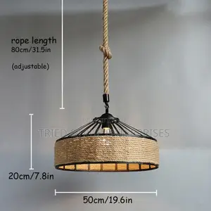 Modern Hemp Rope Pendant Chandelier Light Tx4e