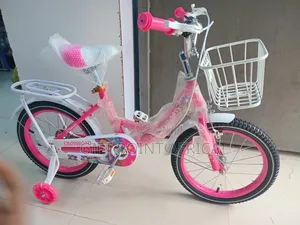 Pink Size 16" Bike For Kids With Training Wheels