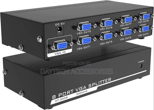 Fjgear 8 Port Vga Button Manual Switch Box 8 in 1 Out for Projector.
