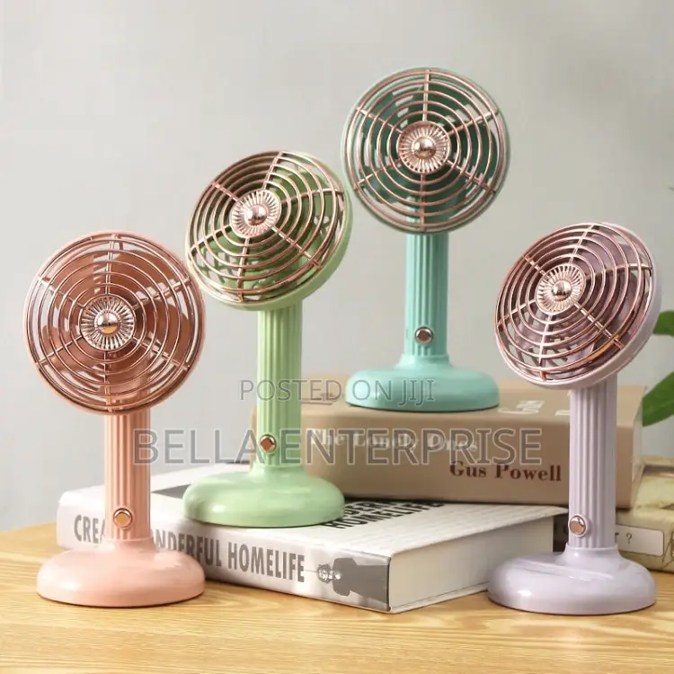 Small Retro Handheld Desktop Rotatable Fan