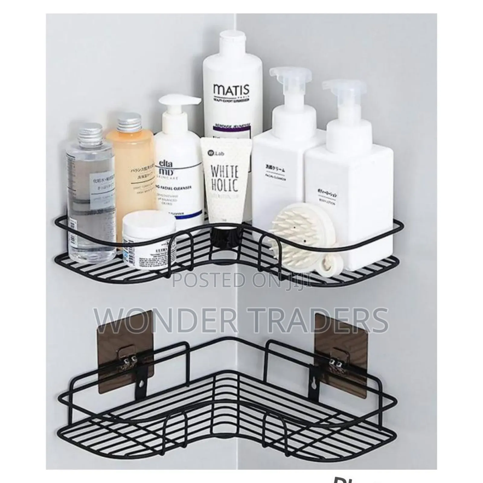 Bathroom Shower Caddy - Shelf Adhesive Metal Wall Mounted Storage