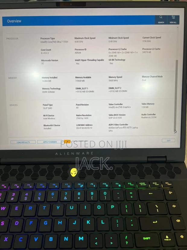 New Laptop Dell Alienware M16 R2 16GB Intel Core Ultra 7 SSD 1T - thumbnail 9