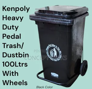 Kenpoly Heavy Duty Pedal Trash / Dustbin 100l With Wheels