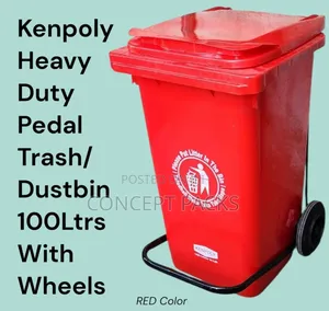 Kenpoly Heavy Duty Pedal Trash / Dustbin 100l With Wheels