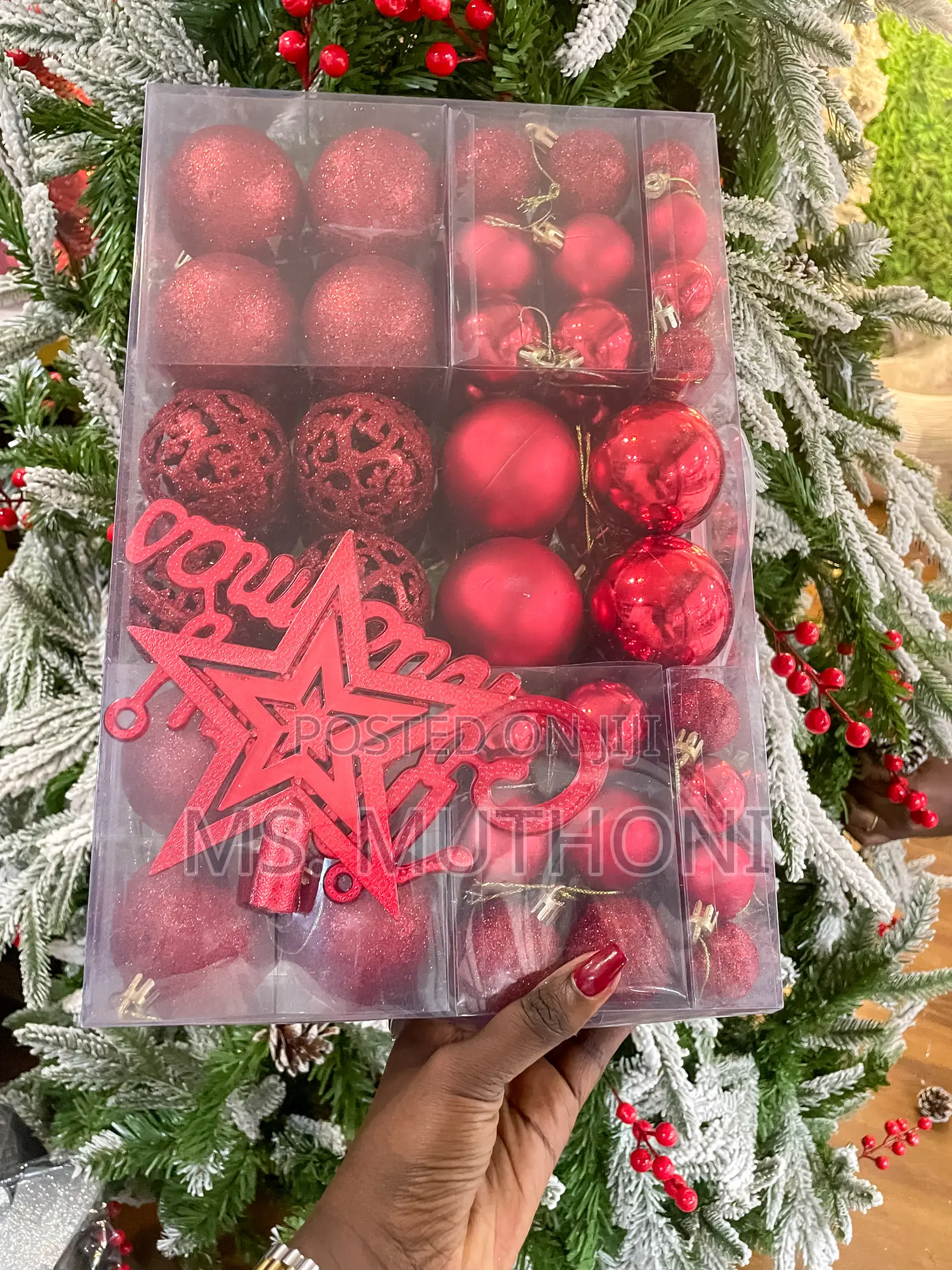 Red 102 PCS Christmas Balls Ornaments for Christmas Tree