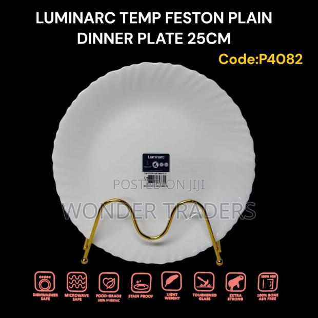 Luminarc Feston Dinner Plate 25 Cm~ = a Set of 6pcs
