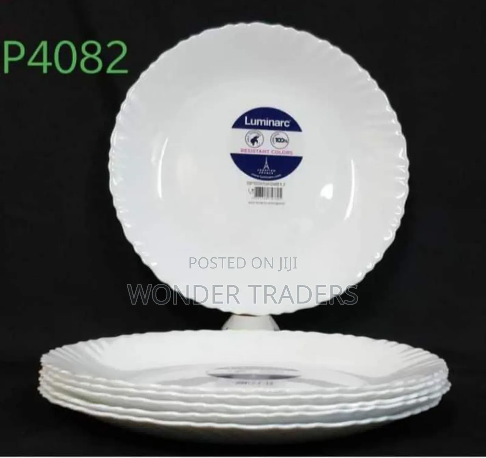 *Set of 6 Luminarc(Feston White) Plates 
27cm