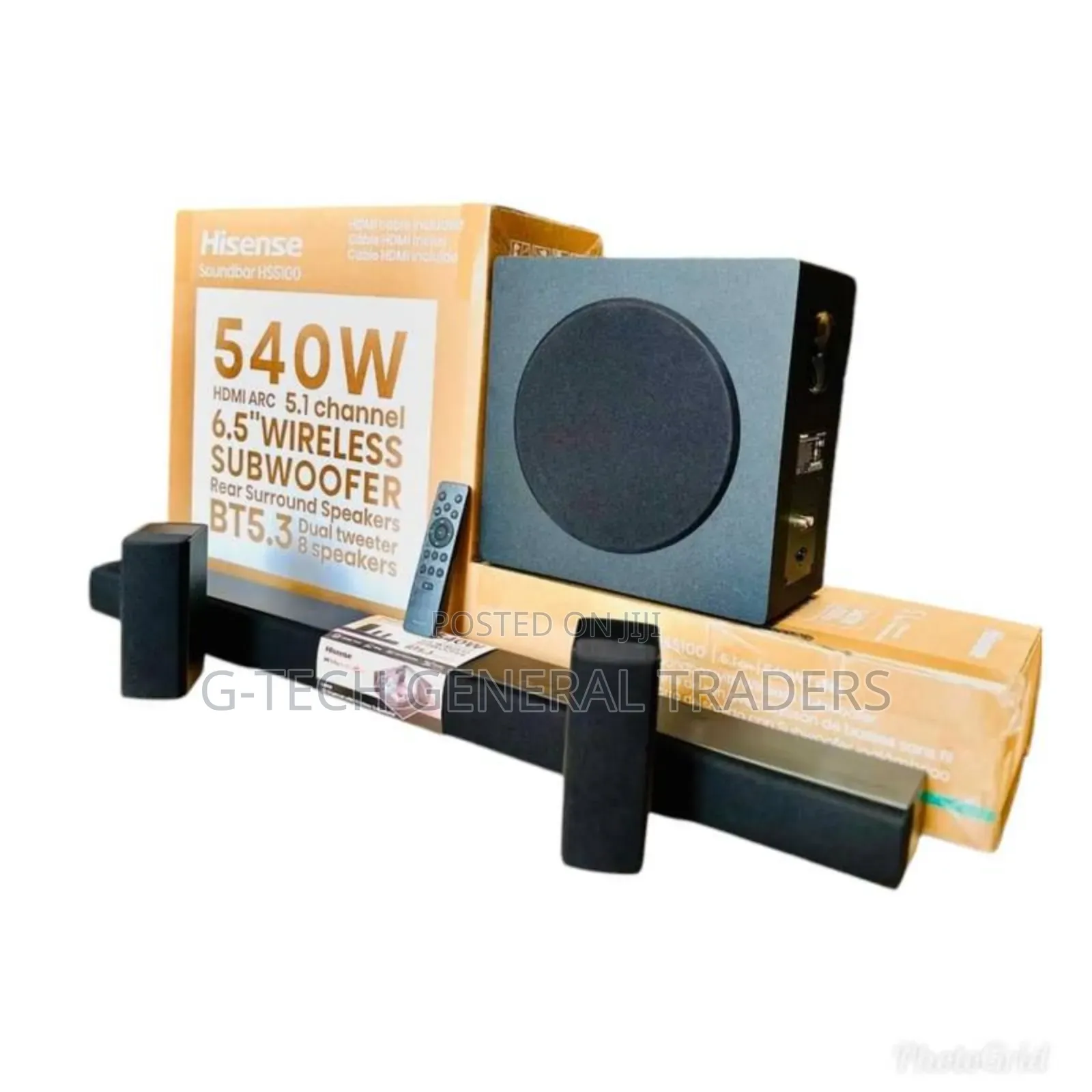 Hisense Hs5100 540w 5.1 Channel Soundbar With Wireless Subwoofer