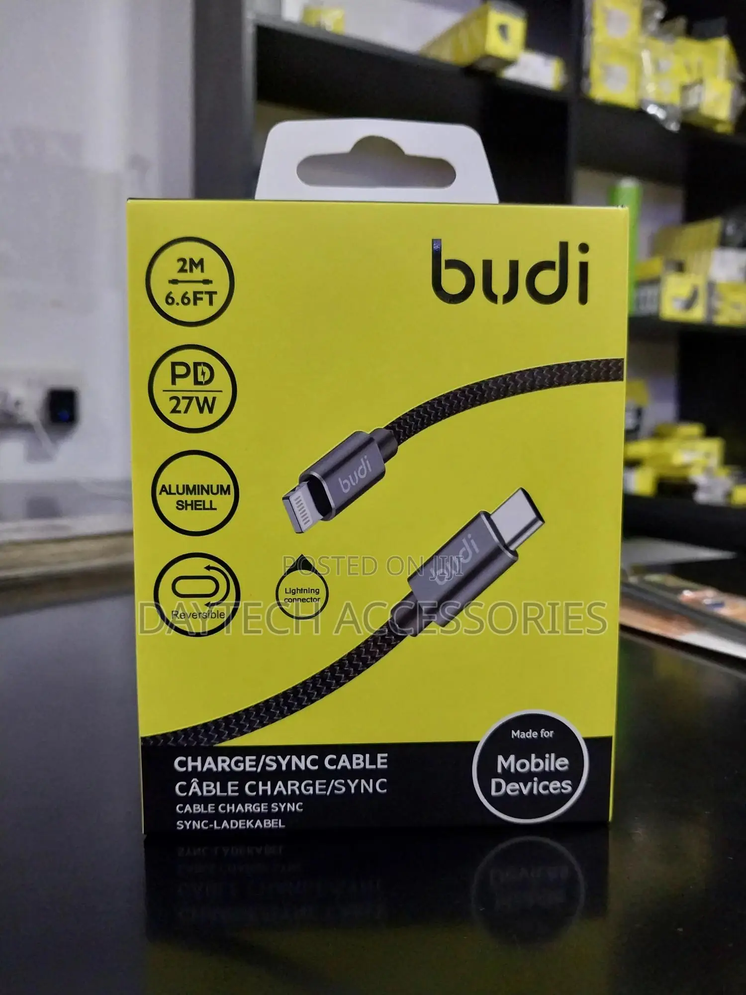 Budi Usb C to Lightning Pd Type C to Lightning Braided Cable - 3m