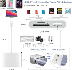 Szhaiyijin Sd Card Reader, Usb 3.0 Type C High Speed to Sd/Tf Card A+