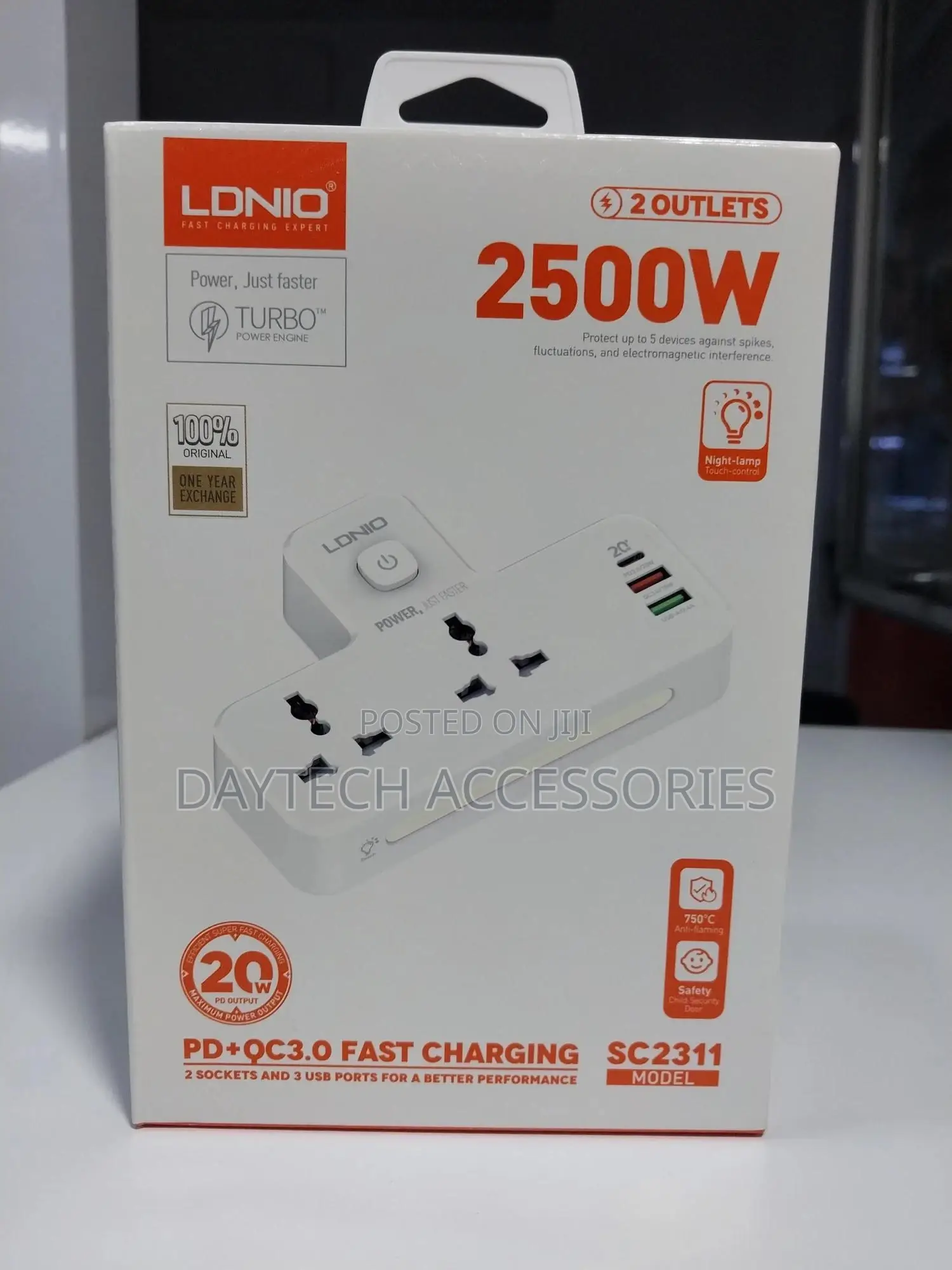 Ldnio Sc2311 2500w 2 Outlet Ports + 3 Usb Ports Power Strip