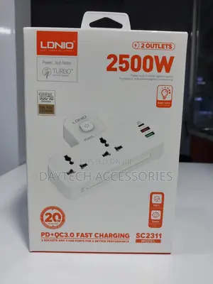 Ldnio Sc2311 2500w 2 Outlet Ports + 3 Usb Ports Power Strip