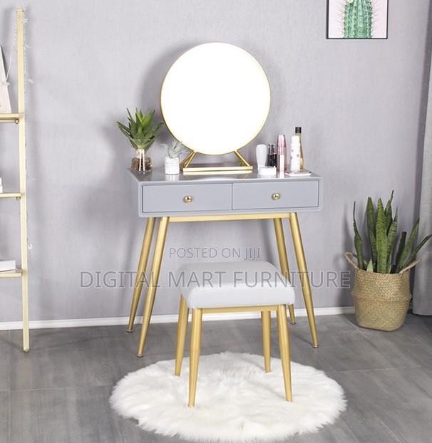 White Dressing Table With Two Drawers for Storage