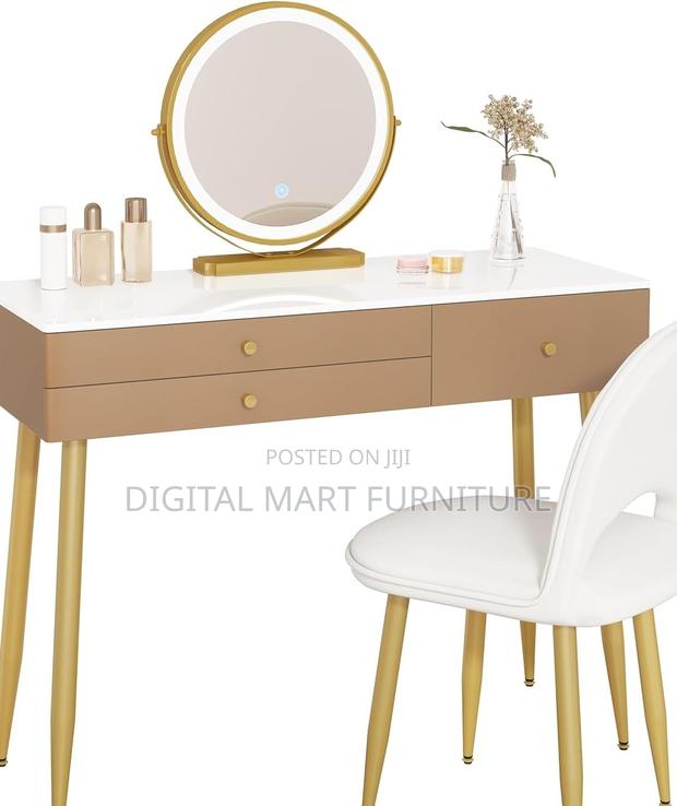 White Dressing Table With Two Drawers for Storage - thumbnail 11