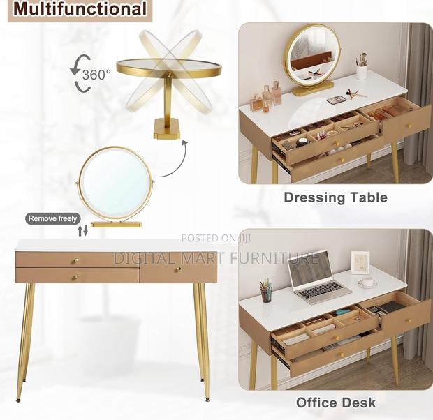 White Dressing Table With Two Drawers for Storage - thumbnail 14