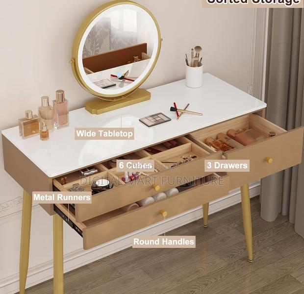 White Dressing Table With Two Drawers for Storage - thumbnail 16